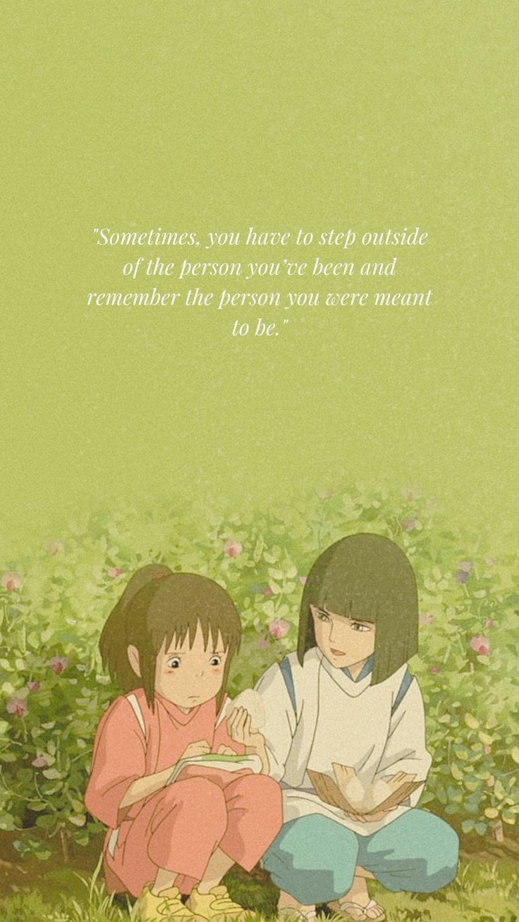 quote by H.G. Wells over an image from Spirited Away